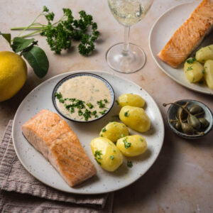 Lachs-Weissweinsauce